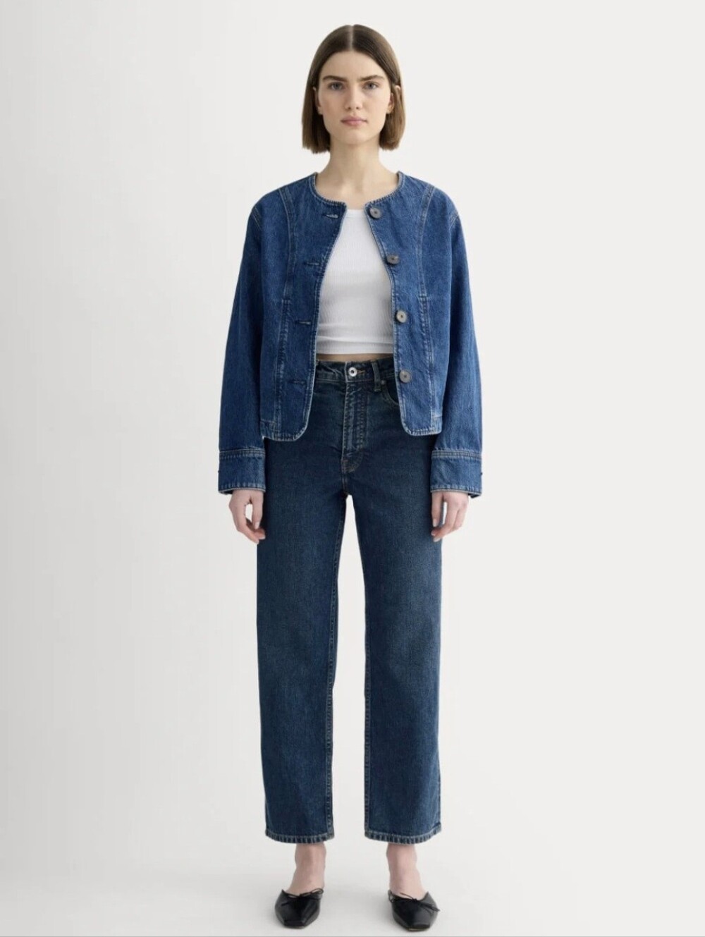 Everlane Straight-Leg Jeans in Dark Blue